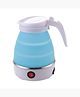 UMAI Foldable Small Electric Kettle 600ml I Food Grade Silicone Body I Leak Proof Design I 304-Stainless Steel Base I Multipurpose Portable Electric Kettle for Travel, Office, Home Use | 600W | Blue