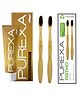 PUREXA Probiotic Toothpaste - 100g Cavity protection toothpaste | With Orthodontic Bamboo Toothbrush -2pc for Braces | Bamboo interdental brush for teeth Charcoal Soft Bristles bamboo brush