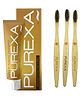 PUREXA ONE Anticavity Probiotic Toothpaste Prevents Cavity Like a Pro, | THREE Bamboo Charcoal Toothbrush, Soft brush With Charcoal Infused soft bristles for Teeth Whitening, Antibacterial And Biodegradable For Adult and Kids Eco-Friendly