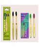 PUREXA Bamboo Charcoal Toothbrush (Pack of 2) | With KIDS Toothbrush (Pack of 2) Charcoal Infused | Soft Bristles | Antibacterial and Biodegradable | Eco-Friendly | Premium Organic Tooth Brush