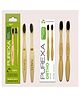 PUREXA Orthodontic Bamboo Toothbrush (Pack of 2) for Braces | With Bamboo Charcoal Toothbrush (Pack of 2) Charcoal Infused Soft Bristles | Antibacterial and Biodegradable | Eco-Friendly | Organic Tooth Brush