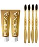 PUREXA Probiotic Toothpaste - 100g (Pack of 2) Cavity protection toothpaste | With Orthodontic Bamboo Toothbrush -4pc for Braces | Bamboo interdental brush for teeth Charcoal Soft Bristles bamboo brush