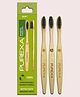 PUREXA Bamboo Toothbrush (Pack of 3) | Charcoal toothbrush Soft Bristles | Antibacterial and Biodegradable bamboo brush | wooden brush for teeth | Premium Organic Toothbrush