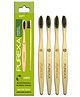 PUREXA Bamboo Toothbrush (Pack of 4) | Charcoal toothbrush Soft Bristles | Antibacterial and Biodegradable bamboo brush | wooden brush for teeth | Premium Organic Toothbrush