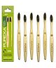 PUREXA Bamboo Toothbrush Pack of 6 | Charcoal toothbrush Soft Bristles | Antibacterial and Biodegradable bamboo brush | wooden brush for teeth | Premium Organic Toothbrush