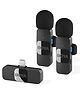 Boya BY-V2 2.4 ghz Omnidirectional Wireless Microphone System with 2 Transmitters & a Receiver for iOS Devices. MFI Certified. for Social Media, YouTube Content with Rechargeable Battery. 50 metres Range.