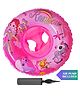 KARBD Inflatable Swimming Ring with Air Pump Swim Seat Float Tube with Handles - Pink Rainbow Design