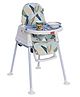 Babyhug 3 in 1 Eat & Grow Convertible High Chair | High Chair, Feeding Chair & Booster Chair| Adjustable Double Food Tray| Removable PU Leather Seat| Safety Harness| Removable Footrest (Colour May Vary)