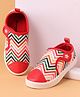 Cute Walk by Babyhug Casual Shoes With Velcro Closure Chevron Print- Dark Pink