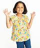 Campana Half Sleeves Floral Printed Top - Off White & Multi Colour