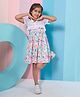 Pspeaches Floral Print Georgette Empire Dress - Blue