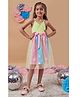 Pspeaches Sleeveless Butterfly Printed & Bow Applique Detailed A Line Dress - Multi Colour