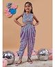Pspeaches Sleeveless  Abstract Printed  Jumpsuit - Blue