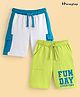 Honeyhap Premium 100% Cotton Knee Length Bermuda  With Bio Finish Pack of 2 - Blue & Lime Green
