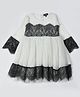 Bella Moda Full Sleeves Floral Lace Detailed Dress - White