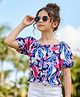 Pine Kids Cotton Half Sleeves Top Butterfly Print - Multicolor