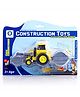 Aditi Toys Plastic Construction Vehicles Set Toy For Kids Friction Power Toys Set For Boys Road Roller, Bulldozer Digger Tractor Cement Steamroller Crane Sandbox Truck Toy (Road Roller)