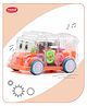 Aditi Toys Transparent Gear Bus for Kids, Mini School Bus with Tinkling Sound and Light Toy for Kids Above 3 Years, BIS Approved (Orange)