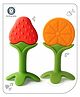 Aditi Toys Baby Silicone Teether, Fruit Teether For Toddlers,100% Food Grade Silicone Teether, Non-Toxic & Latex Free Suitable For Kids Above 6 Months, Bis Approved. (Orange & Red)