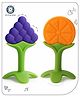 Aditi Toys Baby Silicone Teether, Fruit Teether For Toddlers,100% Food Grade Silicone Teether, Non-Toxic & Latex Free Suitable For Kids Above 6 Months, Bis Approved. (Orange & Blue)