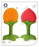 Aditi Toys Baby Silicone Teether, Fruit Teether For Toddlers,100% Food Grade Silicone Teether, Non-Toxic & Latex Free Suitable For Kids Above 6 Months, Bis Approved. (Orange & Pink)