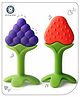 Aditi Toys Baby Silicone Teether, Fruit Teether For Toddlers,100% Food Grade Silicone Teether, Non-Toxic & Latex Free Suitable For Kids Above 6 Months, Bis Approved. (Red & Blue)
