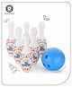 Aditi Toys Plastic Big Bowling Game Set With 6 Pin And 1 Ball, Multicolor Bowling Set For Indoor & Outdoor Play, Non-Toxic Bowling Game, Suitable For Kids Above 3 Years, Bis Approved (White)
