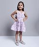 Superminis Sleeveless Floral  Printed Rayon Tiered Dress -  Lavender & Multi Colour