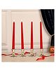 Parkash Candles Unscented Dripless Taper Candles Set of 4 Paraffin Wax (Red)