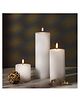 Parkash Candles Unscented Pillar Candles Set of 3 Paraffin Wax Candles Home Decor (White)