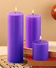 Parkash Candles Unscented Pillar Candles Set of 3 Paraffin Wax Candles Home Decor (Purple)