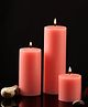 Parkash Candles Unscented Pillar Candles Set of 3 Paraffin Wax Candles Home Decor (Pink)