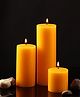 Parkash Candles Unscented Pillar Candles Set of 3 Paraffin Wax Candles Home Decor (Orange)