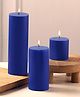Parkash Candles Unscented Pillar Candles Set of 3 Paraffin Wax Candles  Home Decor (Dark Blue)