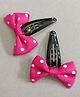 Little Blossom Set Of 2  Bow Embellished Hair Clips  - Pink