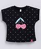 giniekids Half Sleeves Fruits & Polka Dots Printed Tee - Black