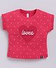 giniekids Half Sleeves Heart & All Of Me Loves All Of You Text Printed Tee - Red