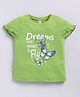 giniekids Cotton Jersey Half Sleeves Butterfly  Printed Top - Green