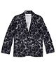 CAVIO Full Sleeves Abstract Printed Blazer With Stone Embellished Tee - Black