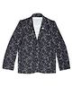 CAVIO Full Sleeves Abstract Printed Blazer With Stone Embellished Tee - Grey