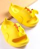 Oh! Pair Clogs with Back Strap Closure Dino Applique - Yellow