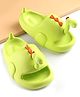 Oh! Pair Slip On Clogs Dino Applique - Green