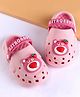 Oh! Pair Back Strap Closure Clogs With Teddy Applique - Pink