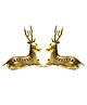 Shree Kala Home Decor Dhokra Art Sitting Brass Deer Pair Swift Agile
