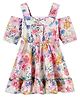 M'andy Cold Shoulder Floral Printed Dress - Pink