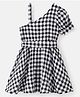 M'andy One Shoulder Checked Dress - Black