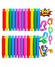 ADKD Pop Tubes Stress Relief Fidget Tubes for Kids and Adult Sensory Fidget Learning Toy Set of 24 Tubes-(Color May Vary)