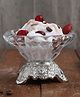 De Maison Decor Three leg silver Aristrocrat's Bowl with Flower Glass