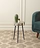 De Maison Decor Sawed Log Table Silver