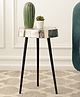 De Maison Décor Sawed Log Table Silver